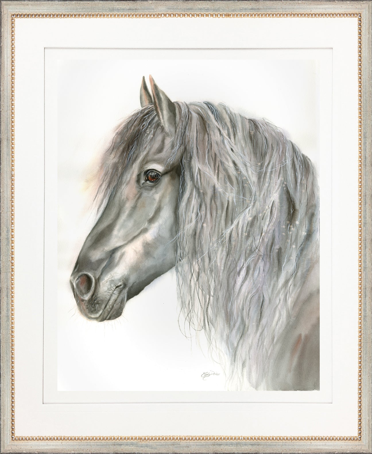 framed giclée black stallion