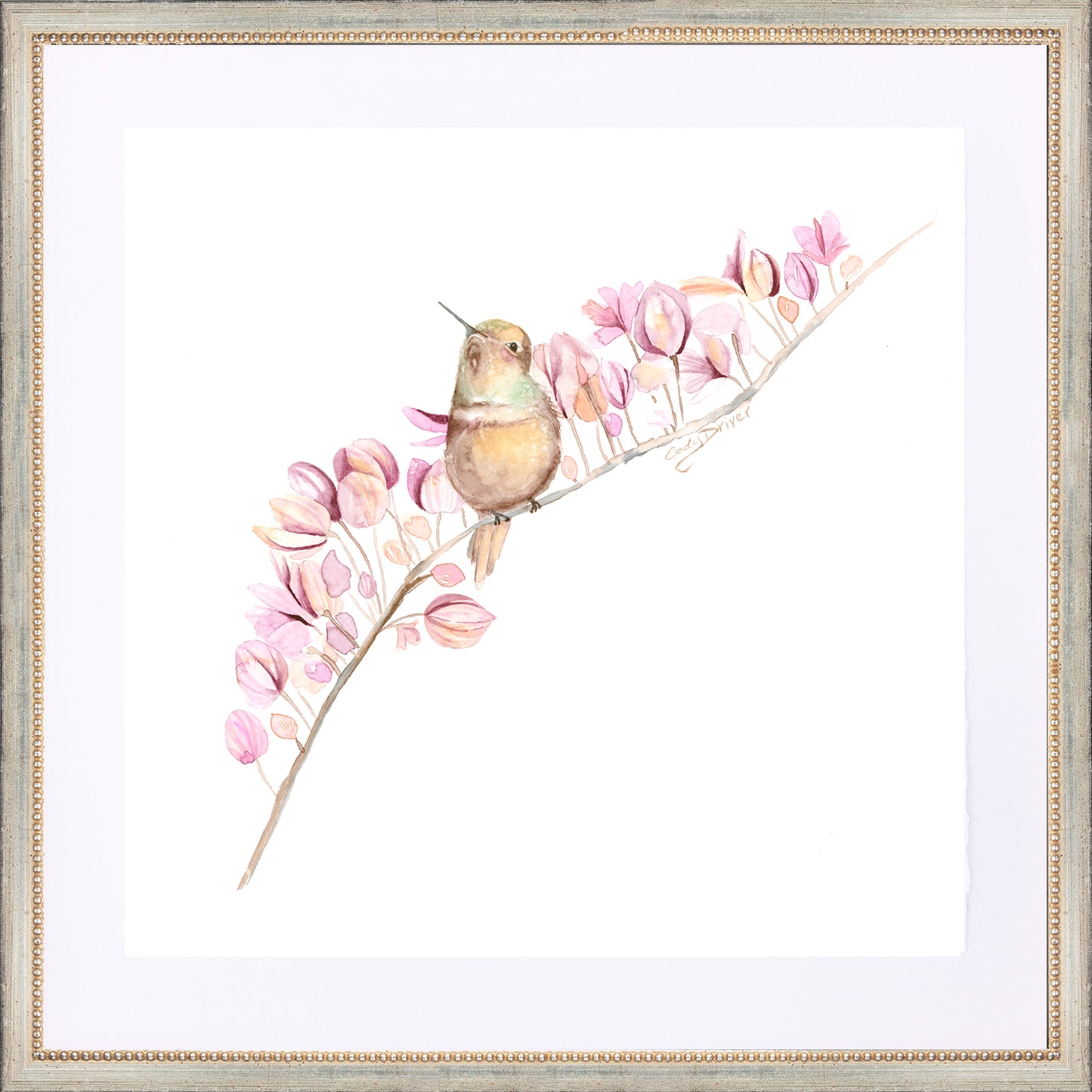 framed giclée baby hummingbird