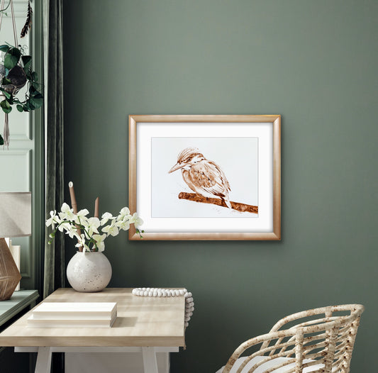 sepia art kingfisher