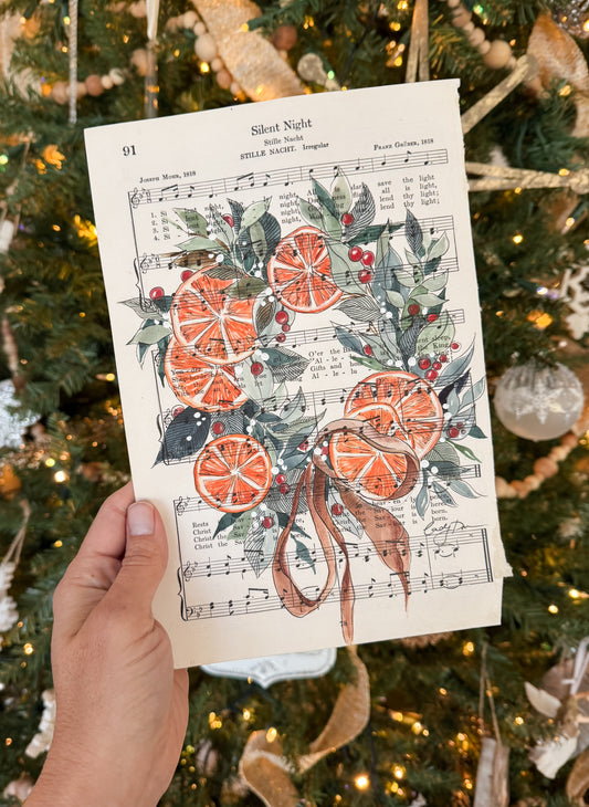 Silent Night Orange Wreath NEW