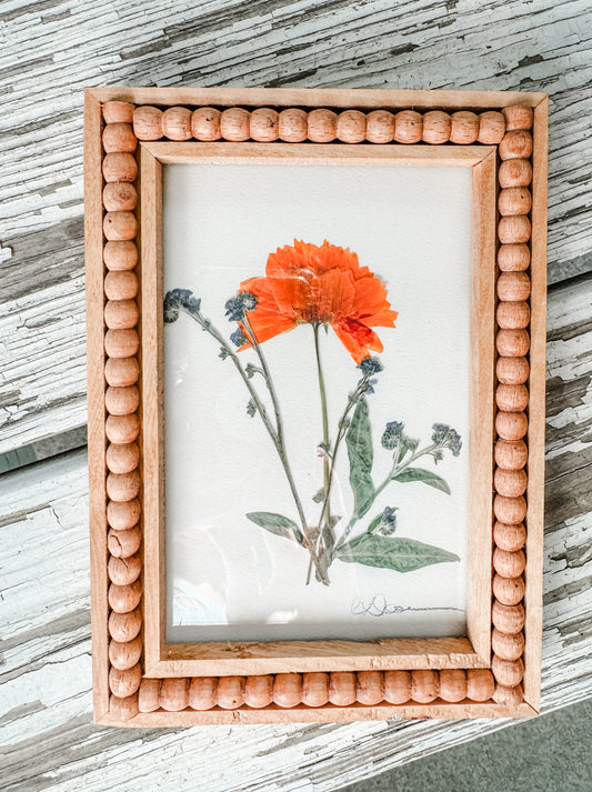 framed pressed flower art
