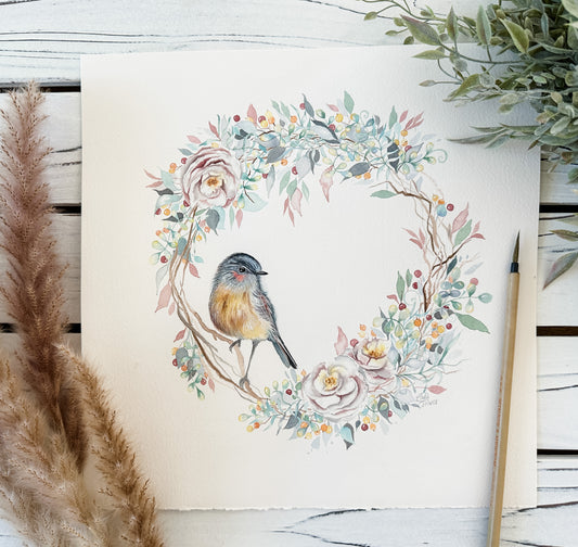 sweet rose bird wreath